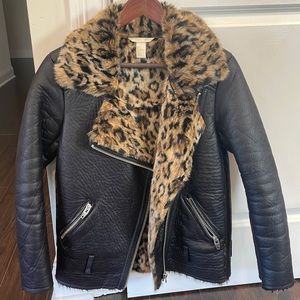 Faux fur lined winter coat